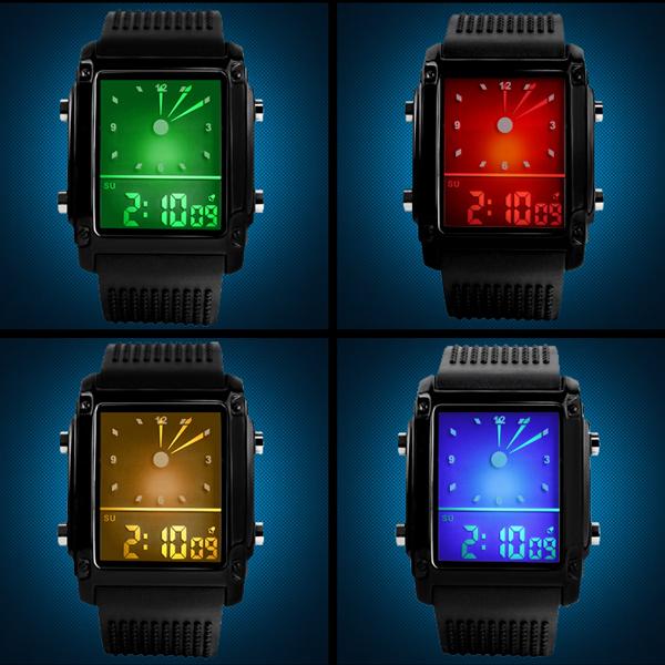 Dual Time Analog Digital Wrist Watch For Mens LCA Movement
