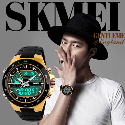 Durable EL Backlight Analog Digital Wrist Watch