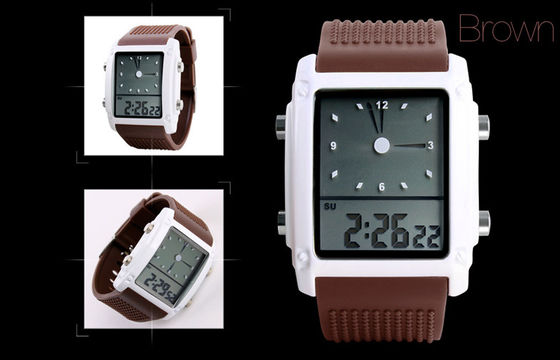 LCD Analogue Watch , Women Dual Time Alarm Digital LCD Watches