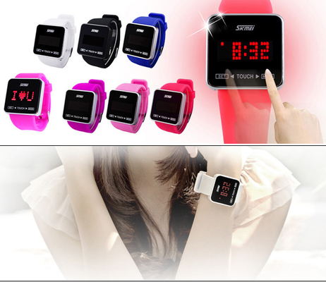 Fashion Silicone Strap Touch Screen Digital Watches For Couples Colorful